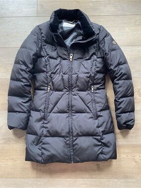 Calvin Klein Black Quilted Long Puffer Coat